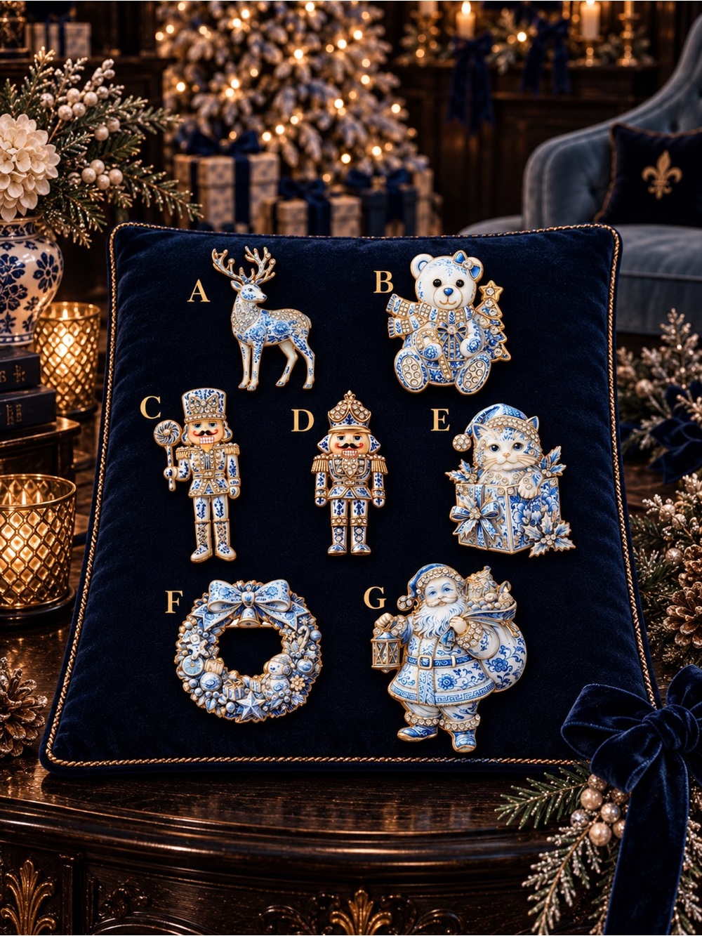 The Eleanor Collection Blue & White Brooches Choose A-G.NWT